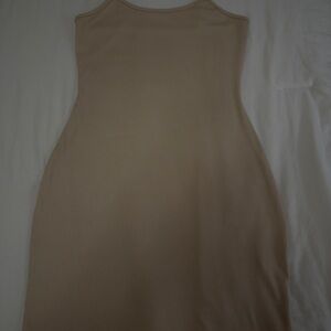 Sleeveless Tan Ribbed Dress